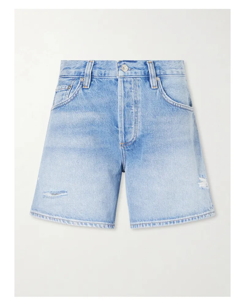 Citizens of humanity Billie Distressed Organic Denim Shorts - Blue Blue