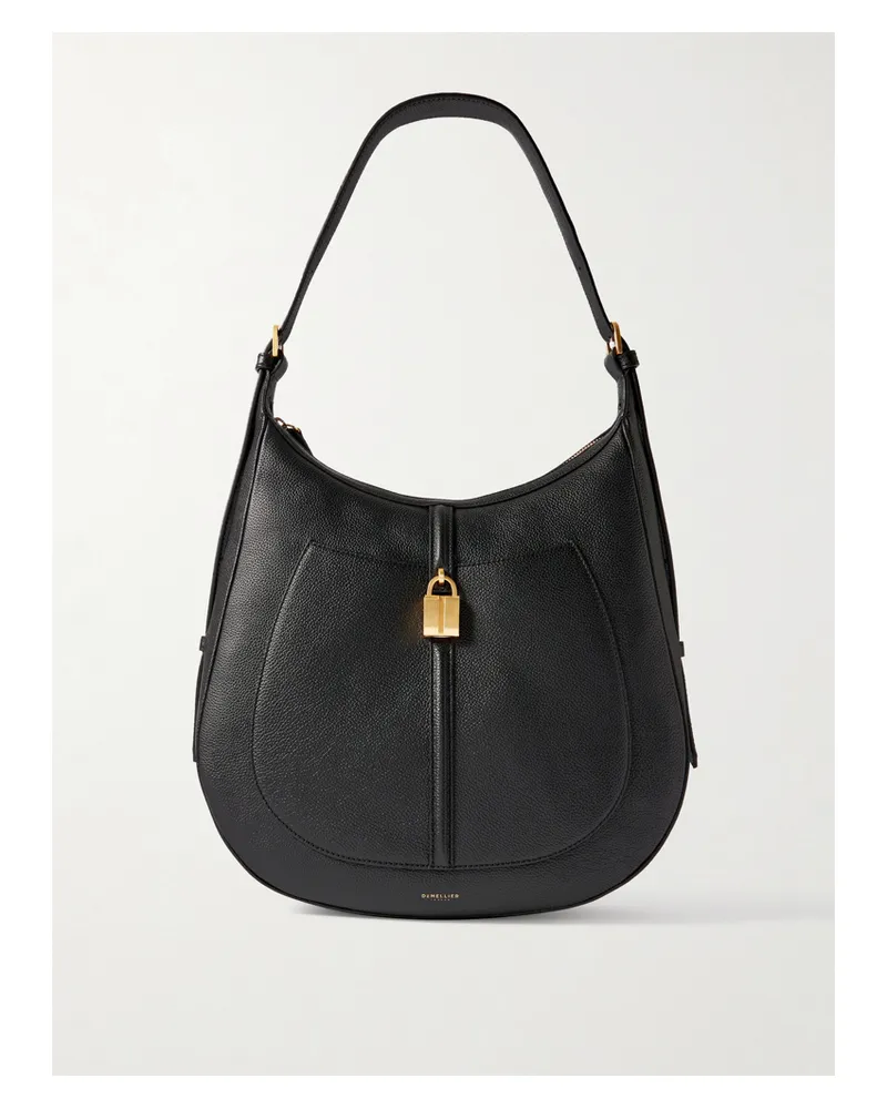 DeMELLIER The Siena Embellished Textured-leather Shoulder Bag - Black Black