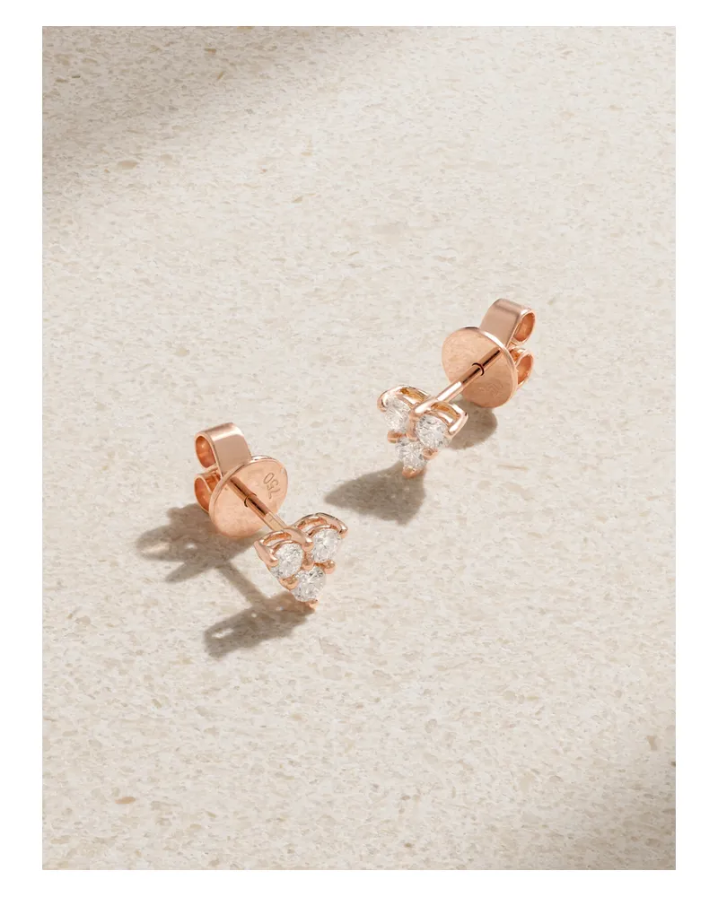 ANITA KO Trillion Small Ohrringe Aus 18 Karat Roségold Mit Diamanten Gold