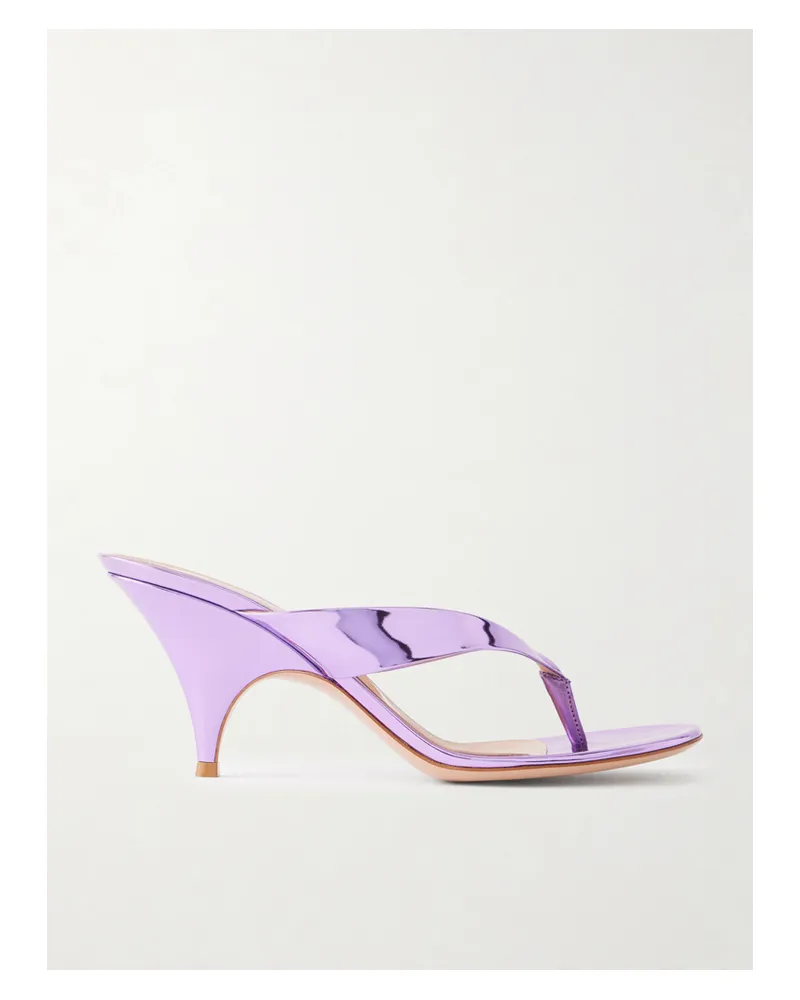Gianvito Rossi Sofia 70 Sandalen Aus Leder Mit Spiegeleffekt - Lila Lila