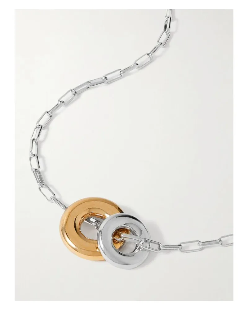 Laura Lombardi Moneta Recycelte Kette Mit Rhodium- Und Goldauflage - Silber Silber