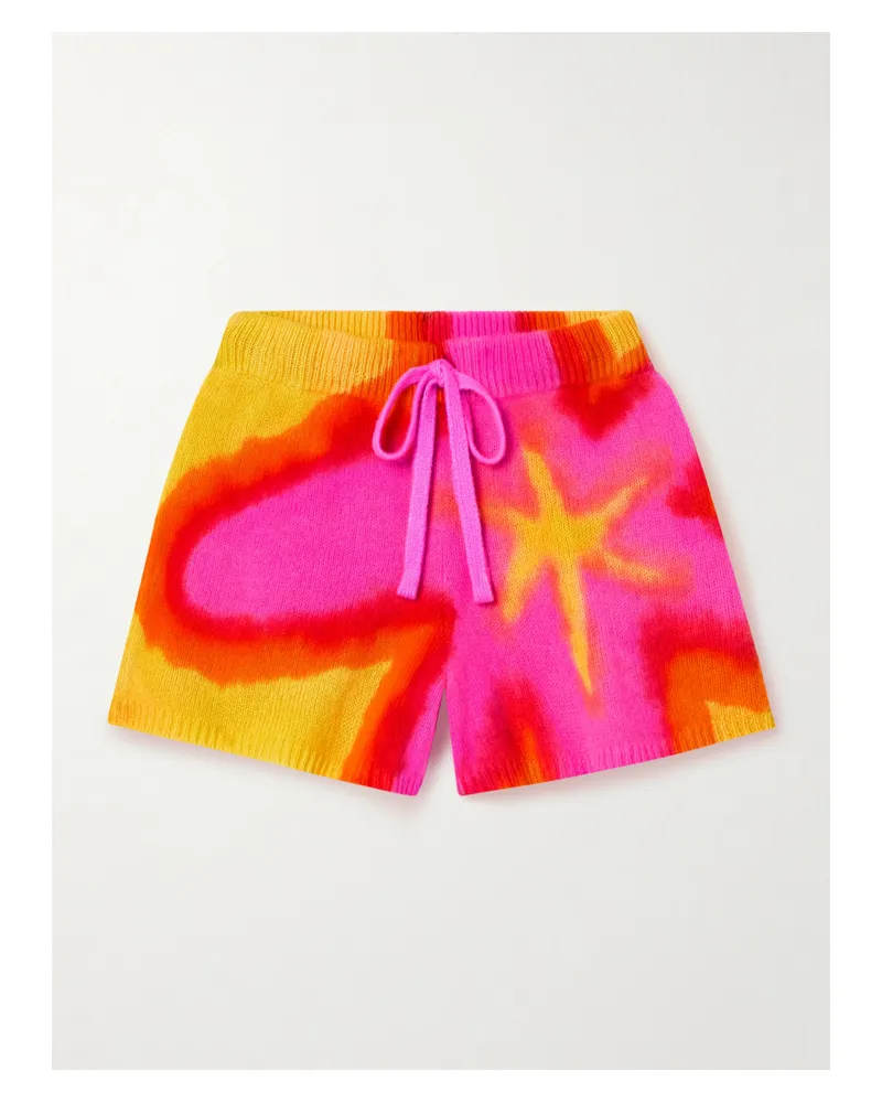 The Elder Statesman Shorts Aus Kaschmir Mit Batikmuster - Gelb Gelb