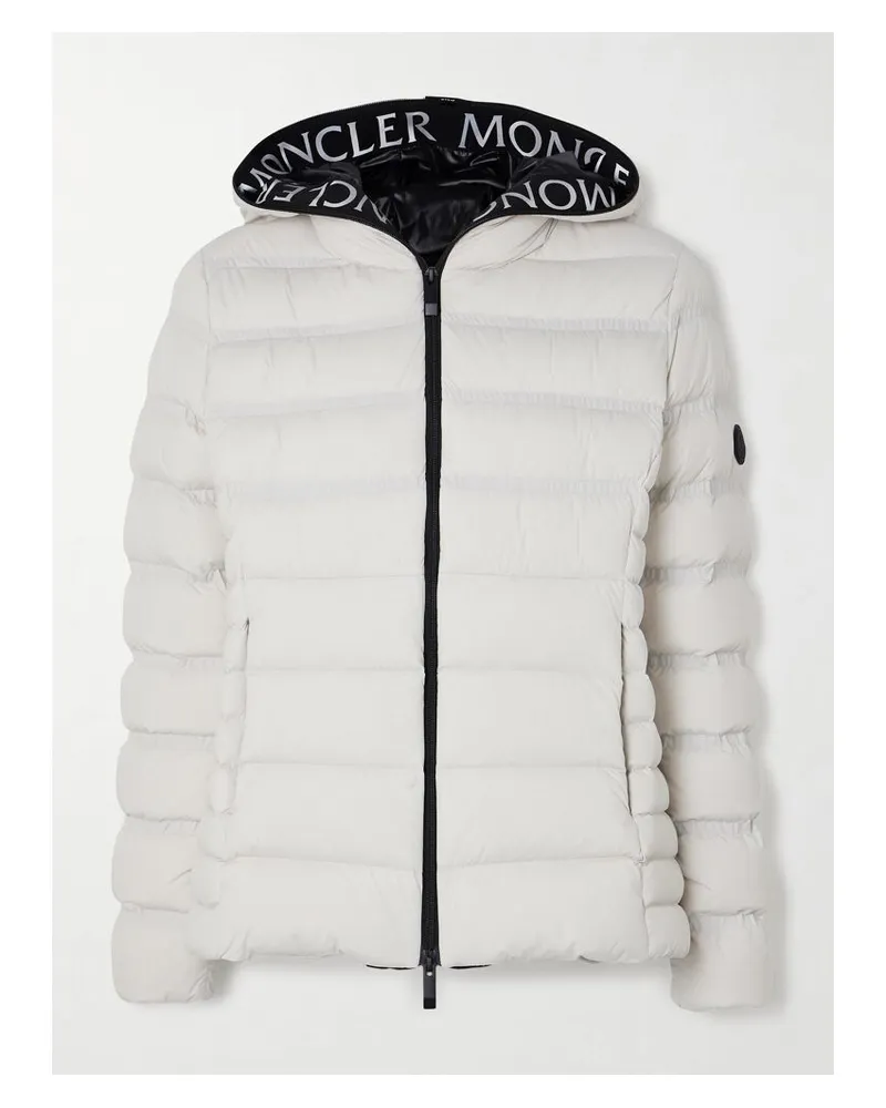 Moncler Daunenjacke Aus Gestepptem Shell Mit Webbandbesatz Und Applikation - Weiß Weiß