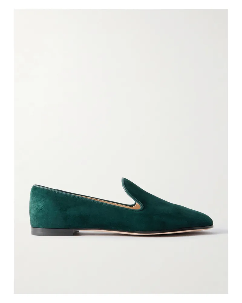 Gianvito Rossi Loafers Aus Veloursleder Mit Lederbesätzen - Grün Grün