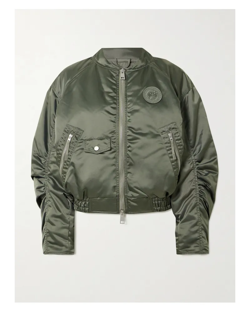 Canada Goose Jade Bomberjacke Aus Satin Mit Raffungen Und Applikation - Grün Grün