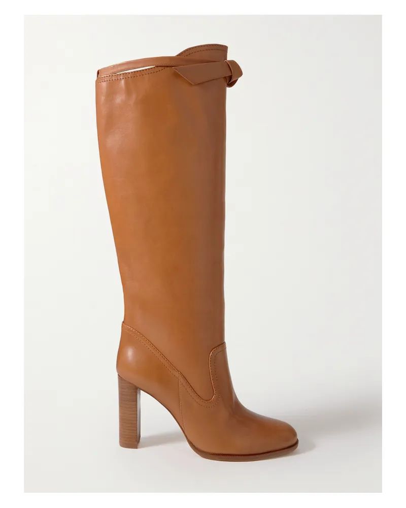 Alexandre Birman Clarita Saddlery Kniehohe Stiefel Aus Leder Mit Knoten - Braun Braun