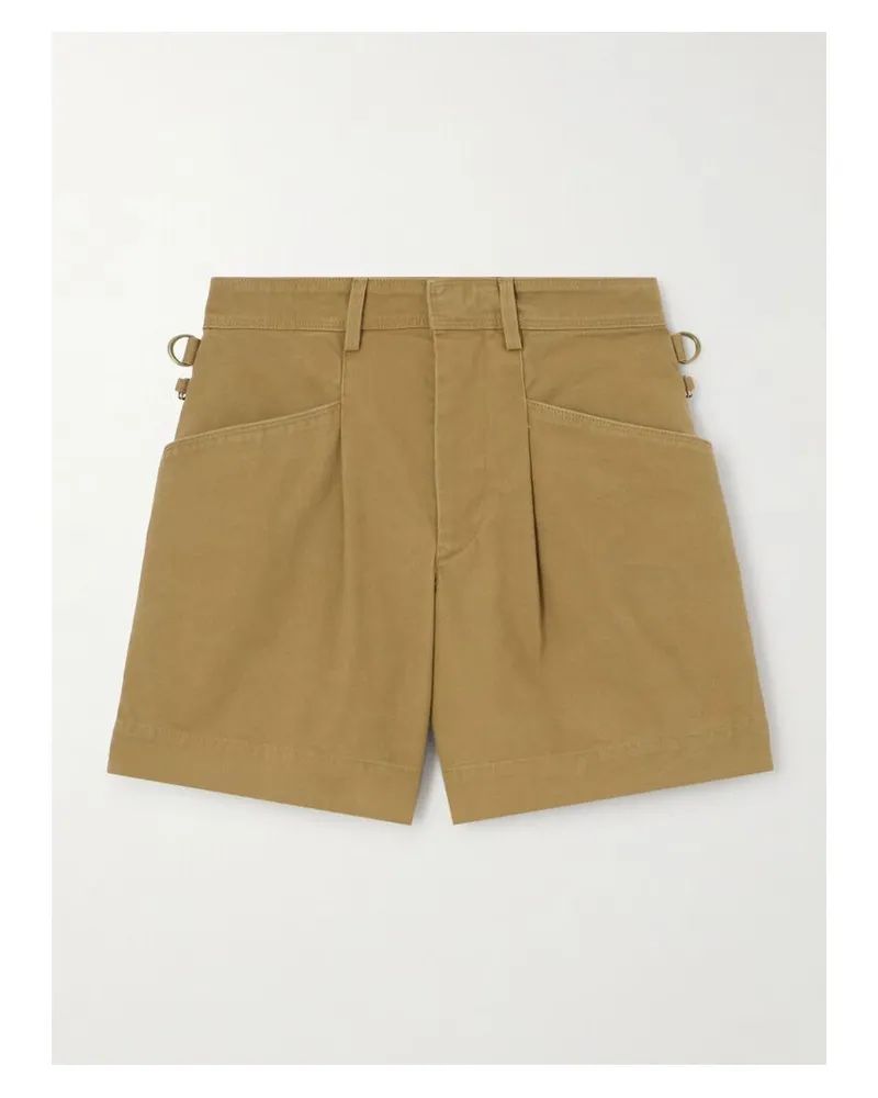 Isabel Marant Fairy Shorts Aus Baumwoll-canvas Mit Falten - Braun Braun