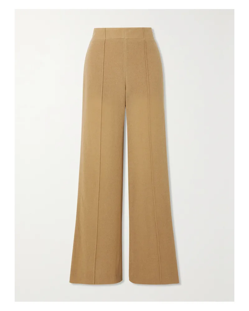 Chloé Hose Mit Weitem Bein Aus Einer Woll-kaschmirmischung - Braun Braun