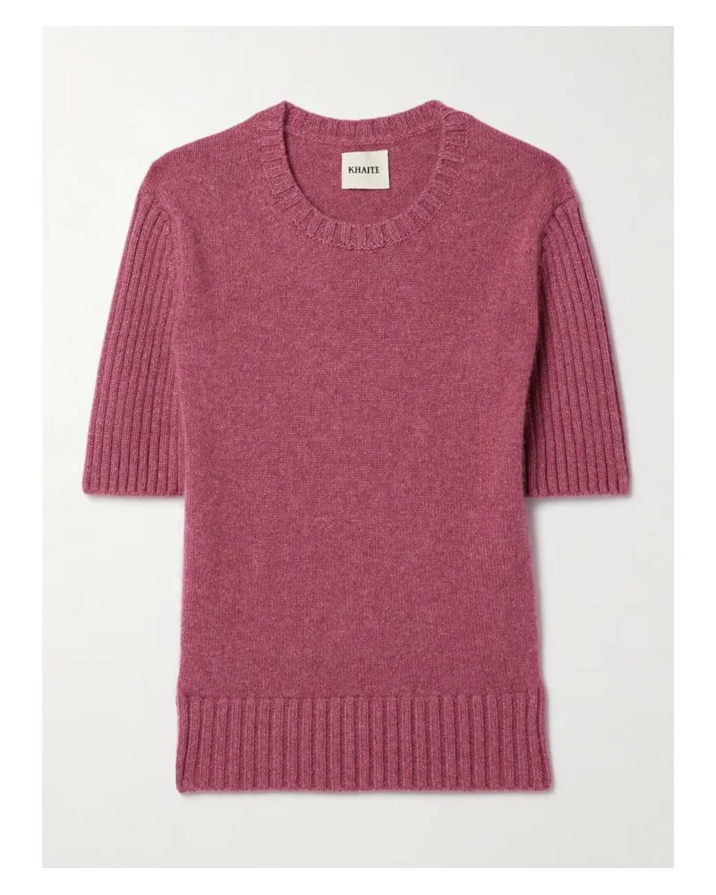 KHAITE Mia Oberteil Aus Geripptem Kaschmir - Pink Pink