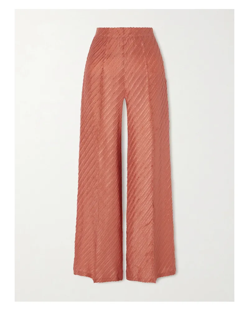 Giuliva Heritage Collection Amanda Hose Mit Weitem Bein Aus Seide Mit Fransen - Rot Rot