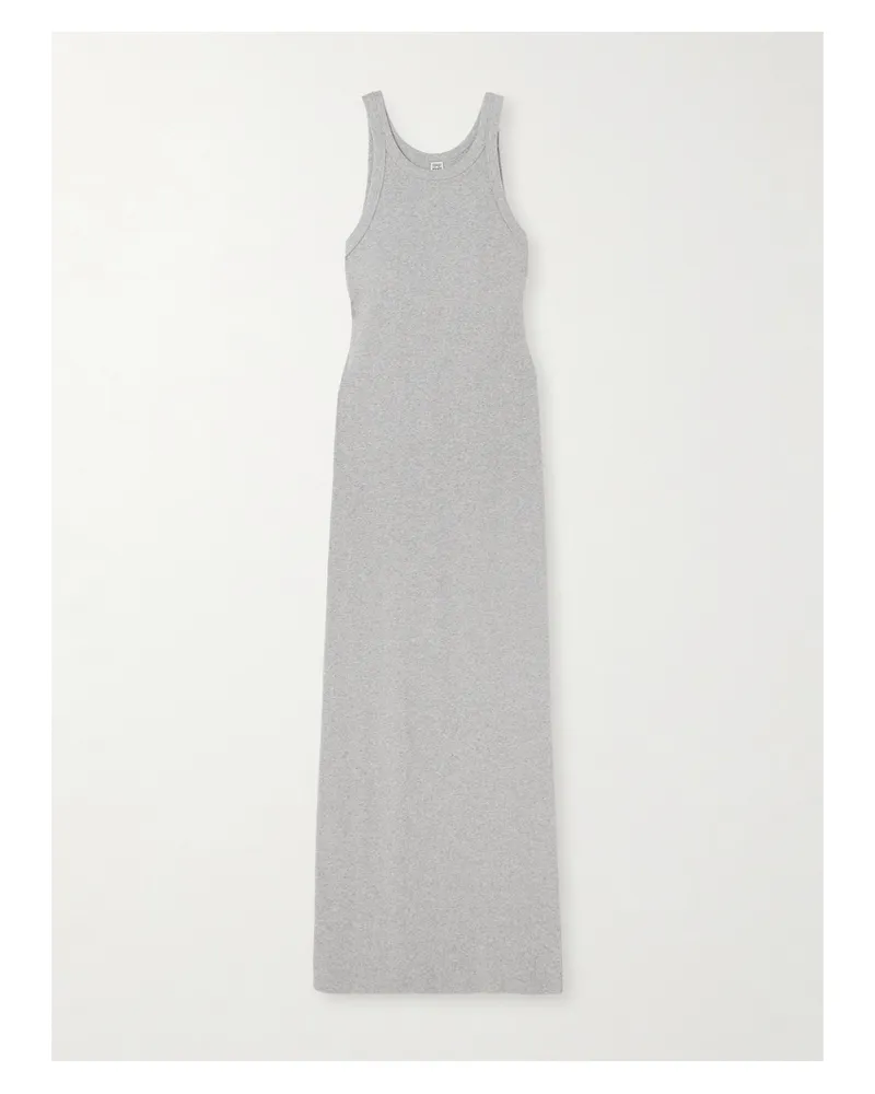 Totême Maxikleid Aus Geripptem Jersey Aus Einer Biobaumwollmischung - Grau Grau