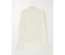 Phyllis Striped Ribbed-knit Turtleneck Sweater - Off-white