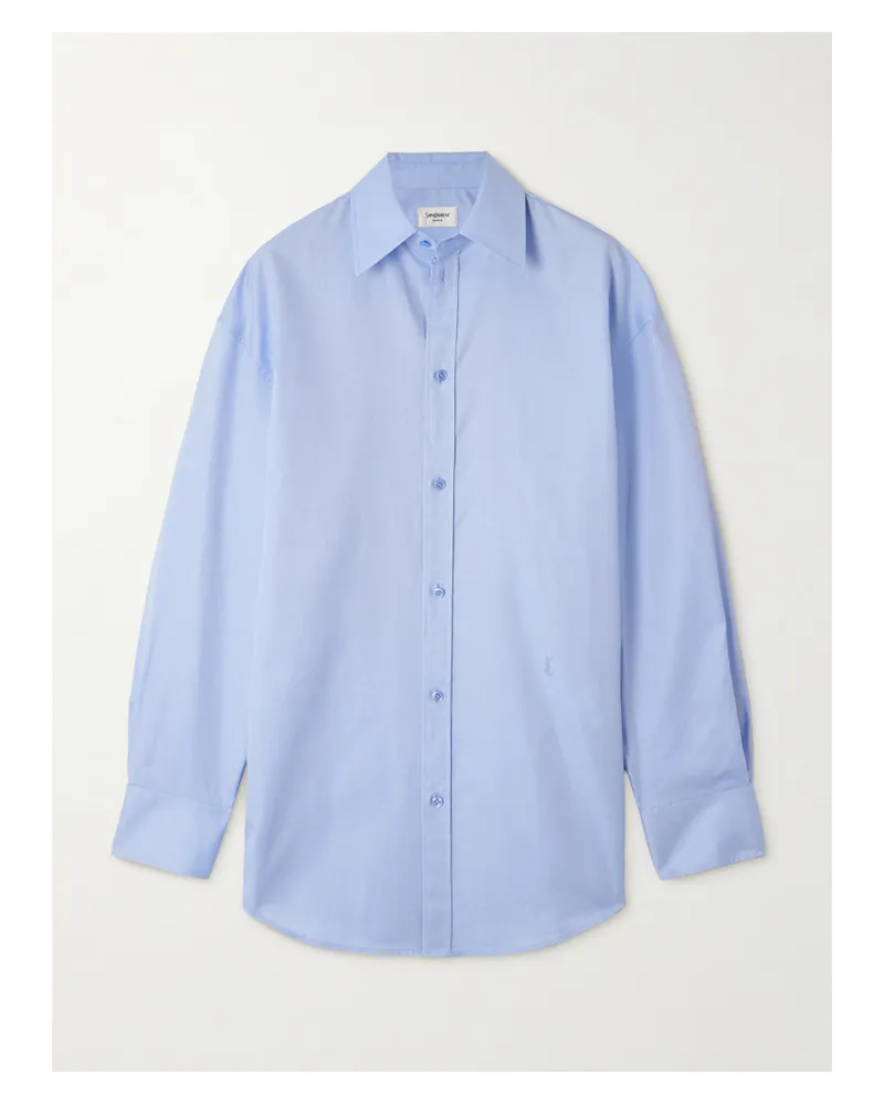 Saint Laurent Oversized-hemd Aus Baumwoll-oxford - Blau Blau