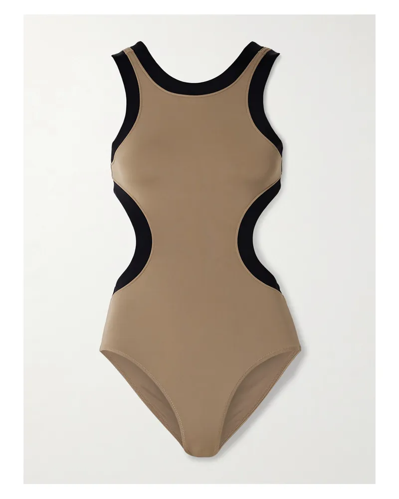 STAUD Dolce Zweifarbiger Badeanzug Mit Cut-outs Und Rückenausschnitt - Braun Braun