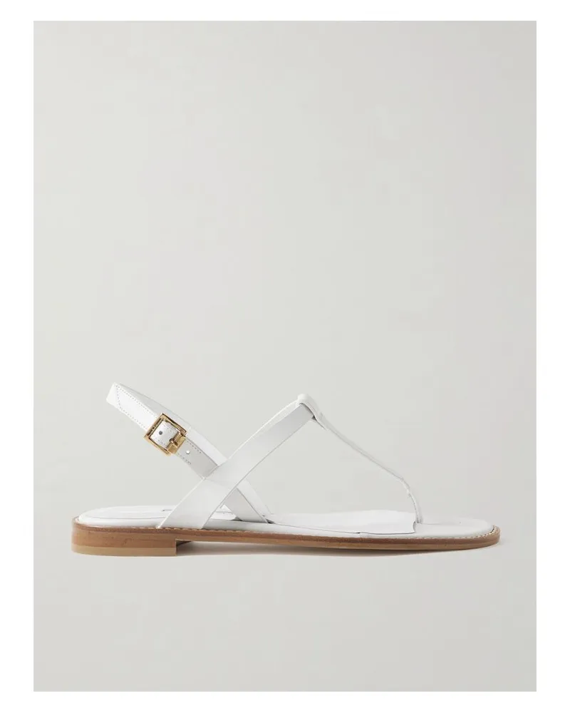 Manolo Blahnik Hata Slingback-sandalen Aus Leder - Weiß Weiß