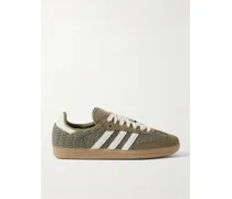 Samba Og Sneakers Aus Häkelmaterial Mit Leder- Und Velourslederbesätzen - Grün