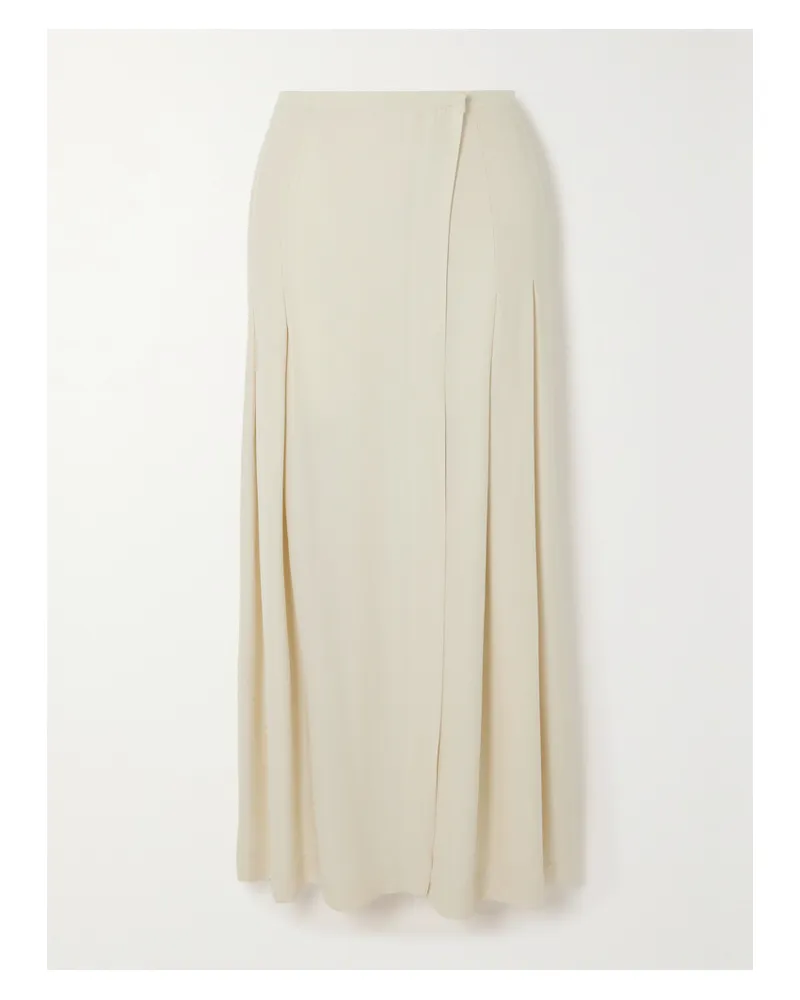 Totême Maxi-wickelrock Aus Crêpe Mit Falten - Weiß Weiß