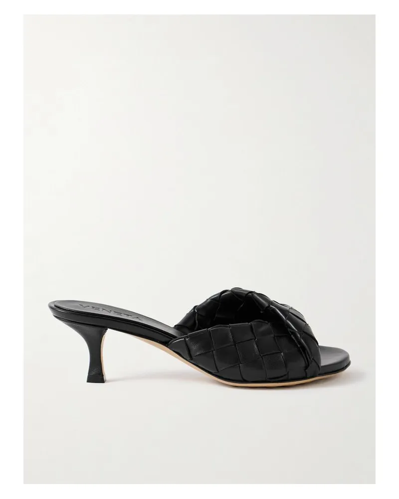 Bottega Veneta Blink Mules Aus Intrecciato-leder Mit Twist-detail - Schwarz Schwarz