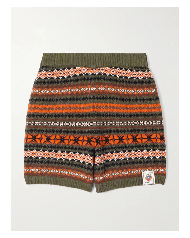 Bally Shorts Aus Wolle In Jacquard-strick - Orange Orange