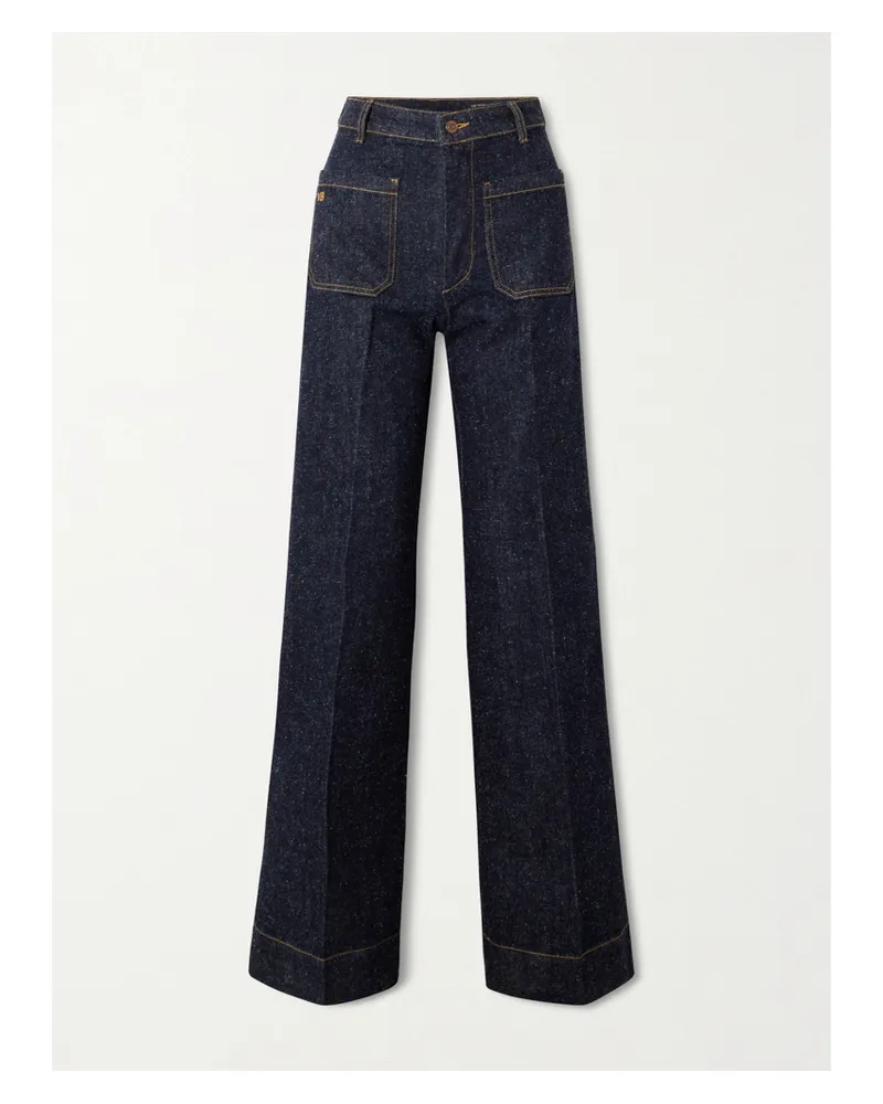 Victoria Beckham Alina Hoch Sitzende Jeans Mit Weitem Bein - Blau Blau