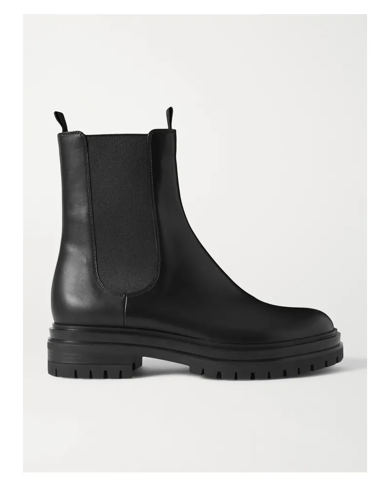 Gianvito Rossi Chester Leather Chelsea Boots - Black Black