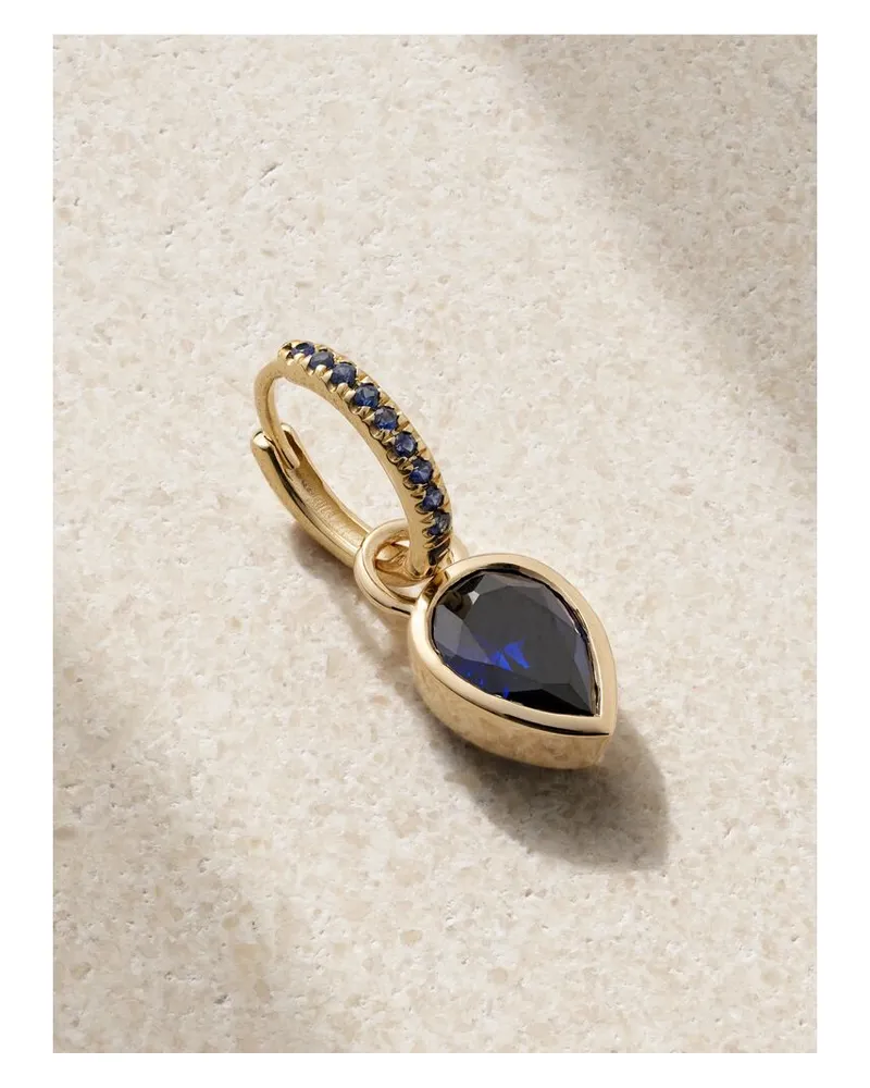 Alison Lou Tear Einzelne Creole Aus 14 Karat Gold Mit Synthetischen Saphiren Gold