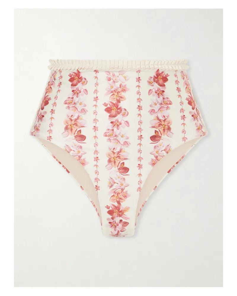 AGUA BENDITA Nopaul Floral-printed Stretch Recycled Bikini Briefs - Pink Pink