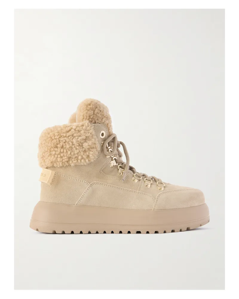 Bogner Antwerp Schnürstiefel Aus Veloursleder Mit Shearling-futter - Neutral Neutral