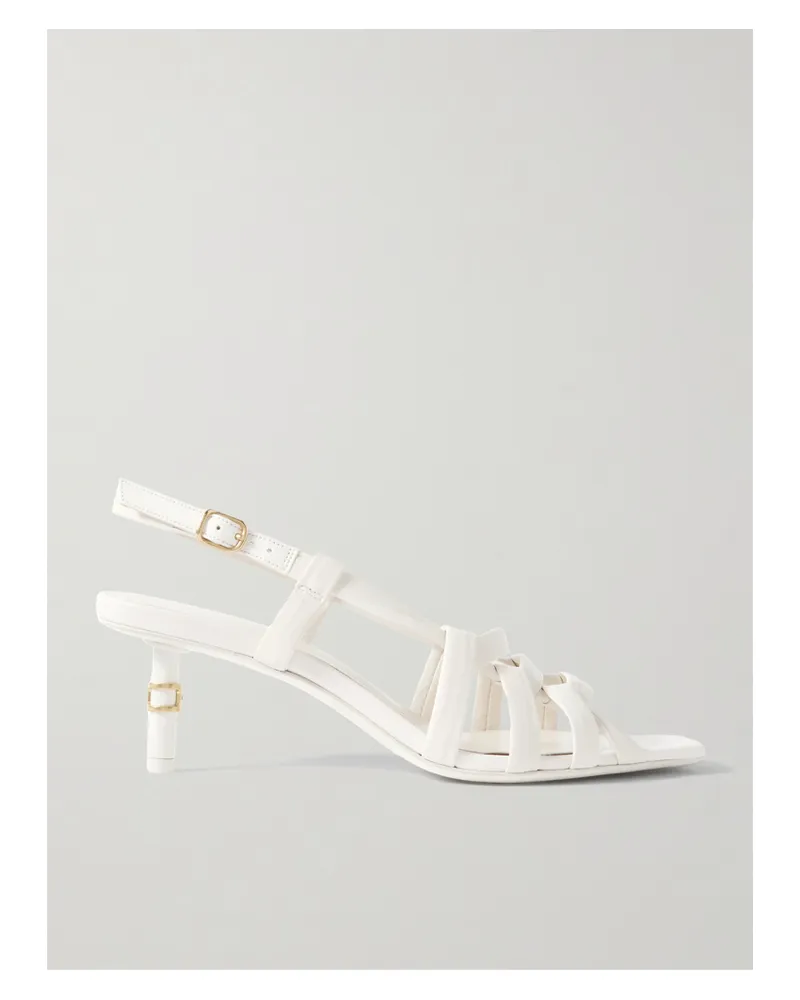Chloé Marcie Slingback-sandalen Aus Leder Mit Cut-outs - Wollweiß Wollweiß