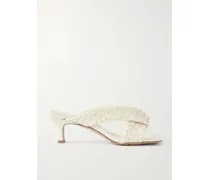 Riva Intrecciato Leather Mules - Off-white
