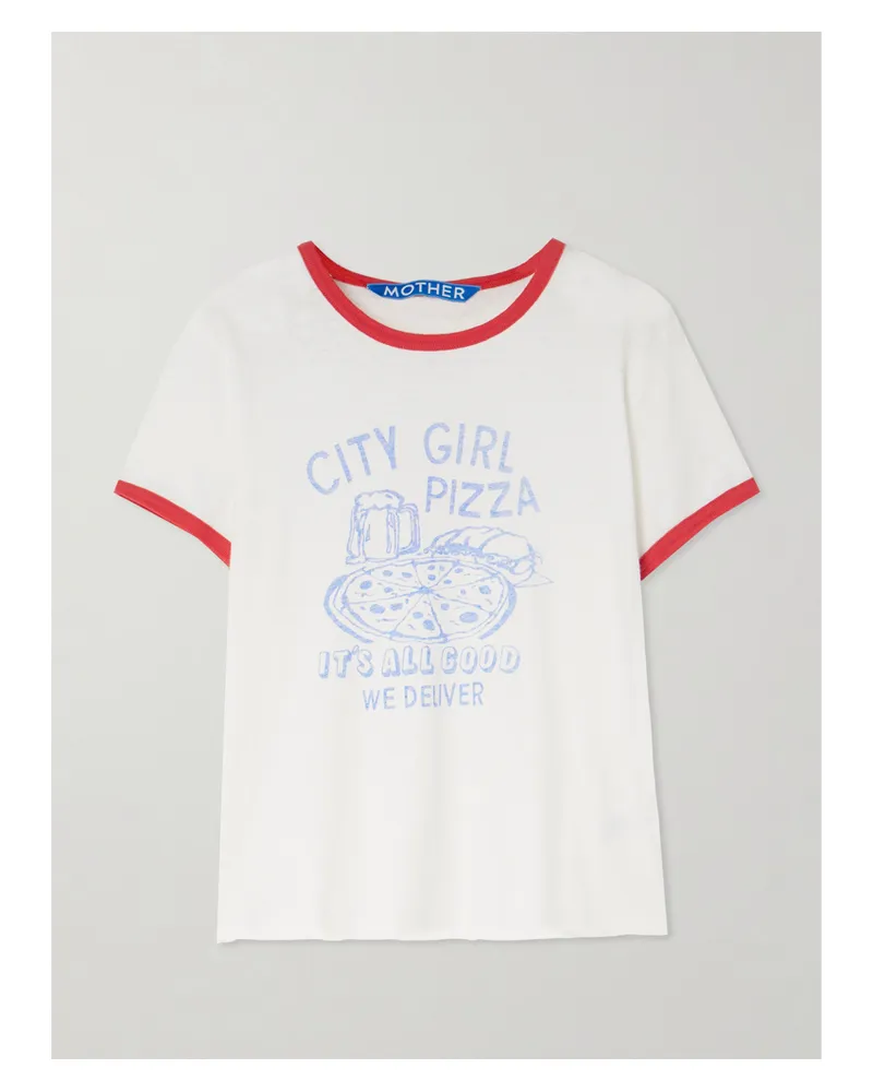 Mother The Lil Goodie Printed Cotton-blend Jersey T-shirt - White White