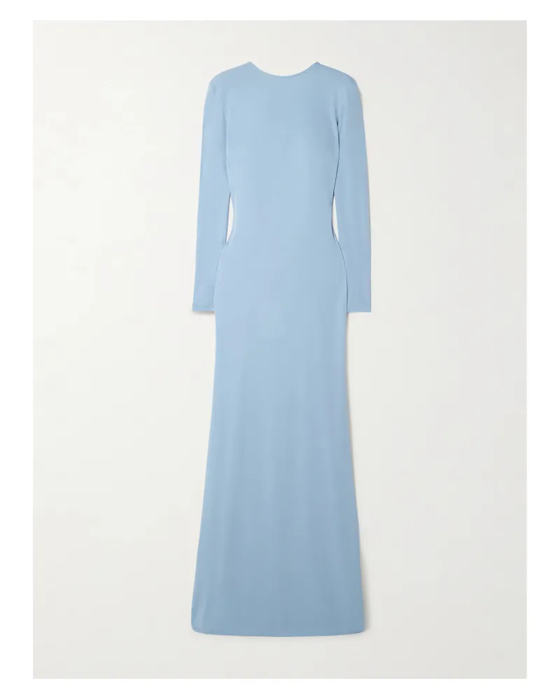 The New Arrivals Ilkyaz Ozel Roisin Rückenfreie Robe Aus Stretch-jersey - Blau Blau