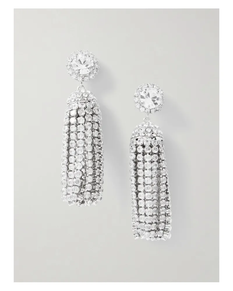 Paco Rabanne Silver-tone Crystal Earrings Silver