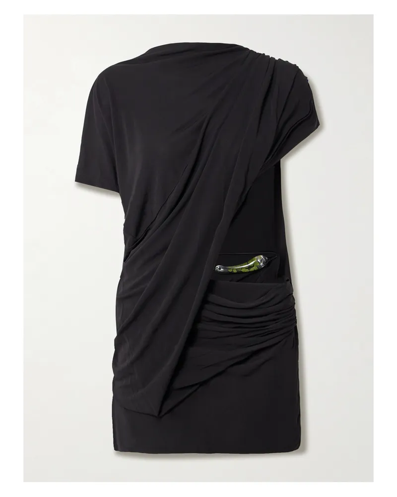 Christopher Esber Encased Nature Minikleid Aus Jersey Mit Cut-out Und Harzdetail - Schwarz Schwarz