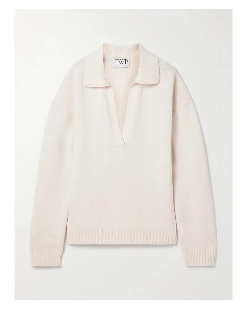TWP Kaschmirpullover Mit Polokragen - Elfenbein Elfenbein