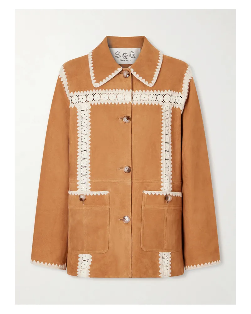 Sea Irena Jacke Aus Veloursleder Mit Stickereien - Braun Braun
