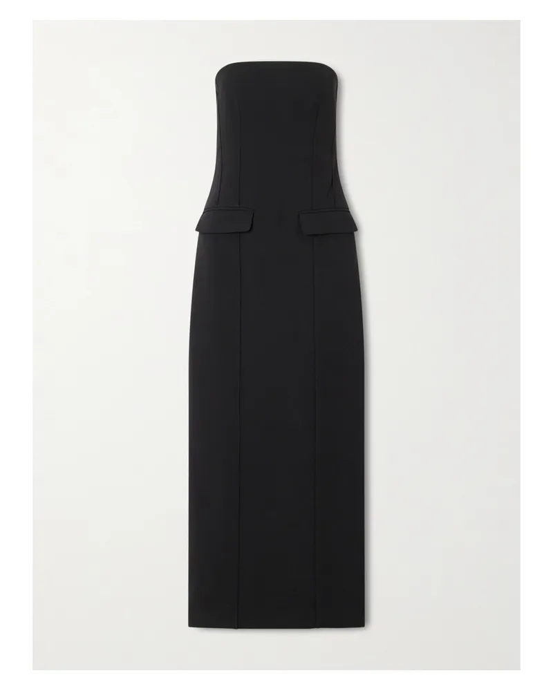 Totême Trägerloses Maxikleid Aus Crêpe - Schwarz Schwarz