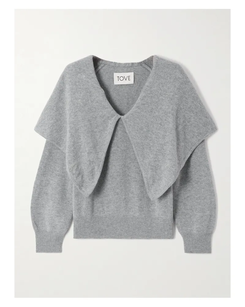 TOVE Malia Pullover Aus Kaschmir Mit Cape-effekt - Grau Grau