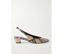 Celeste Snake-effect Leather Slingback Pumps - Animal Print