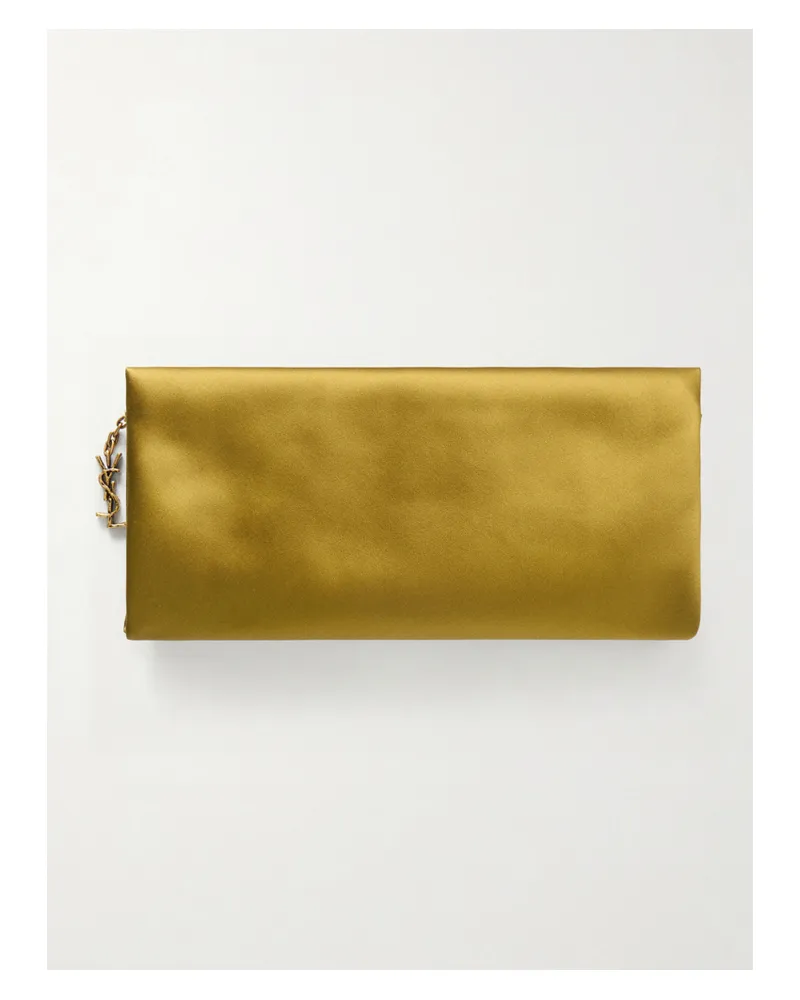 Saint Laurent Evening Satin Clutch Bag - Yellow Yellow