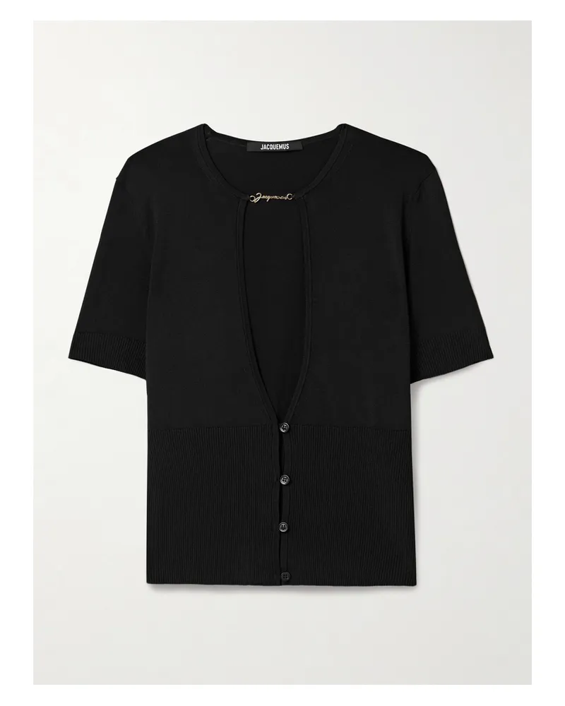 Jacquemus Pralù Oberteil Aus Strick Mit Verzierung Und Cut-outs - Schwarz Schwarz