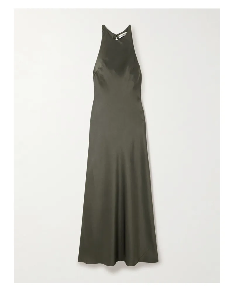 Blazé Milano Skyros Midikleid Aus Satin - Grün Grün