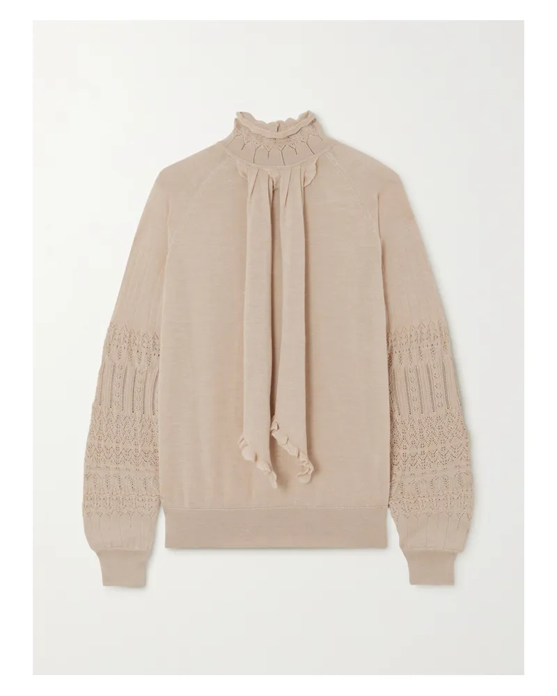 PURDEY Pullover Aus Kaschmir In Pointelle-strick - Elfenbein Elfenbein