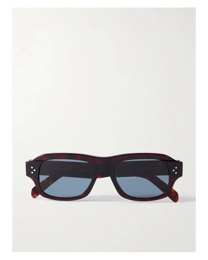 Celine Sonnenbrille Mit Eckigem Rahmen Aus Azetat In Hornoptik - Braun Braun