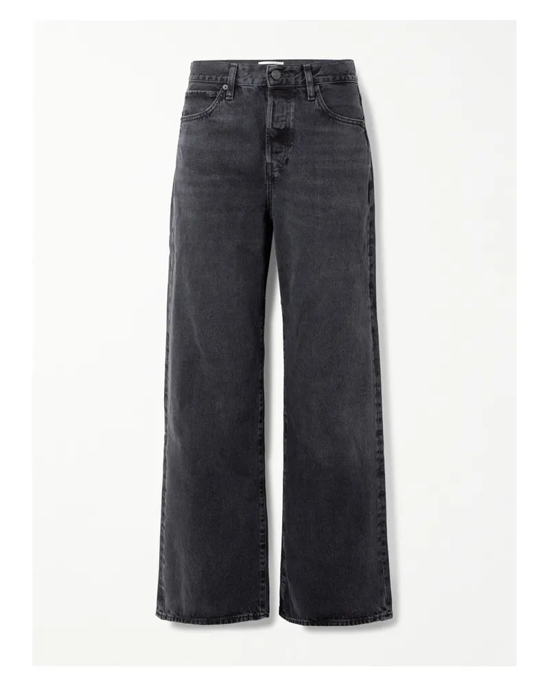 Frame Denim The Loose Tief Sitzende Jeans Mit Weitem Bein - Schwarz Schwarz