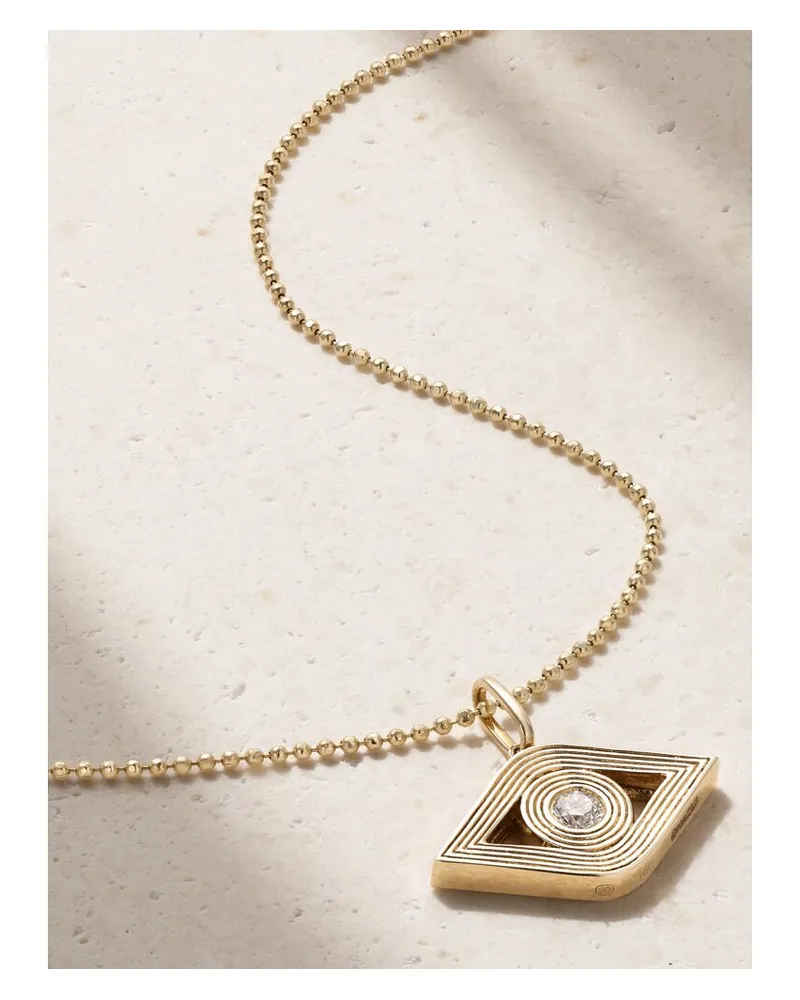 Sydney Evan Extra Large Evil Eye Kette Aus 14 Karat Gold Mit Diamant Gold