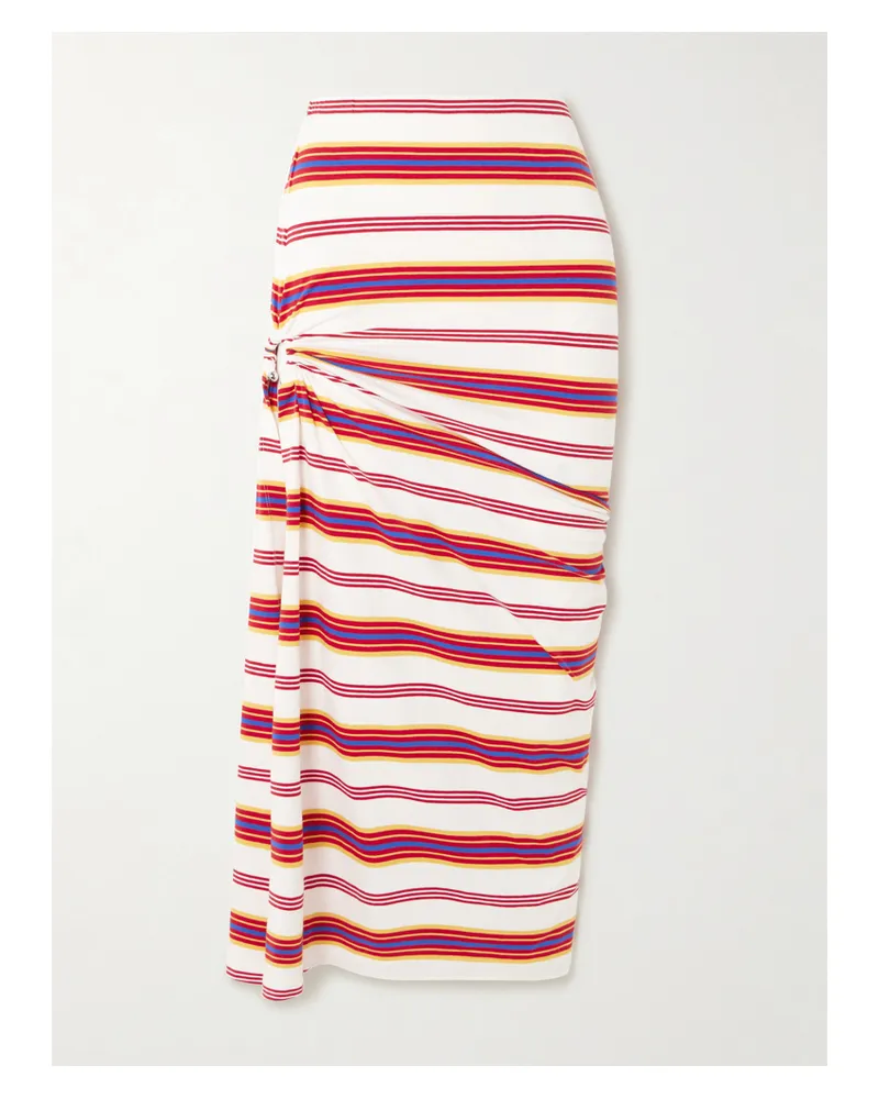 Paco Rabanne Maxirock Aus Gestreiftem Stretch-jersey Mit Verzierungen - Mehrfarbig Mehrfarbig