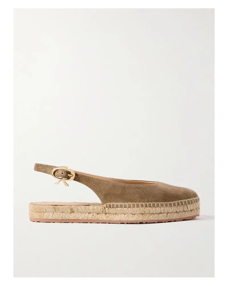 Gianvito Rossi Paz Slingback-espadrilles Aus Veloursleder - Braun Braun