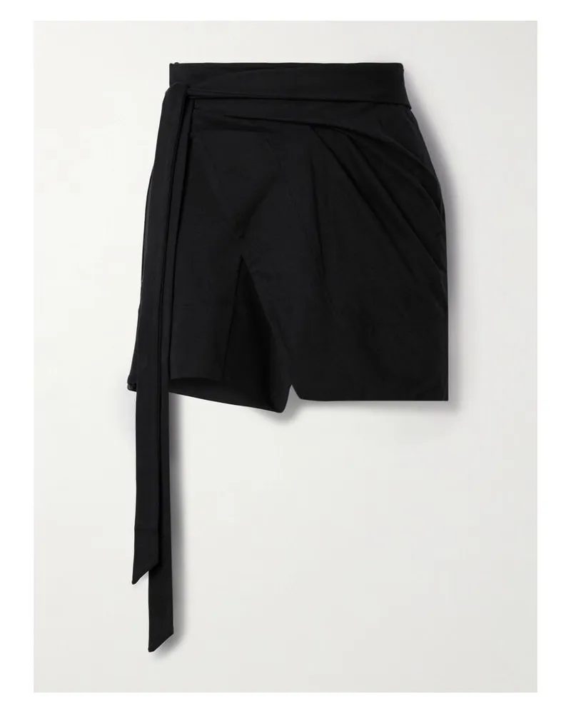 Isabel Marant Berenice Asymmetrischer Mini-wickelrock Aus Baumwoll-jersey - Schwarz Schwarz