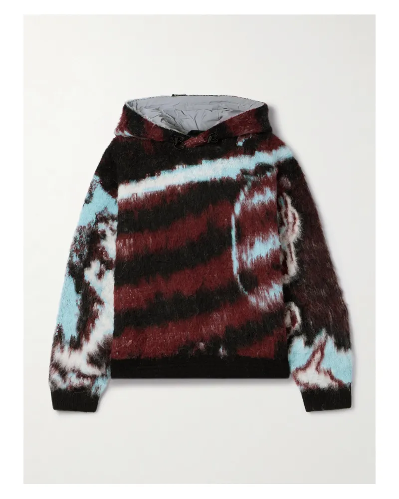 Aztech Mountain Off Piste Hoodie Aus Bedrucktem Fleece Mit Shell-einsatz - Schwarz Schwarz